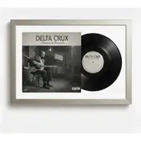 K-Möbel Schallplatten Rahmen Platin 40x60cm mit Weißem Passepartout für Vinyl & Cover