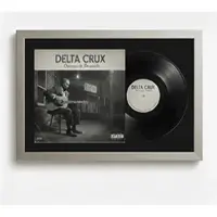 K-Möbel Schallplatten Rahmen Platin 40x60cm 2er Set mit Schwarzem Passepartout für Vinyl & Cover
