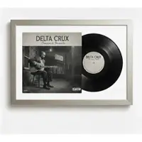 K-Möbel Schallplatten Rahmen Platin 40x60cm 2er Set mit Weißem Passepartout für Vinyl & Cover