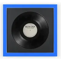K-Möbel Schallplatten Rahmen Royalblau 40x40cm 2er Set mit Schwarzem Passepartout für die Vinyl