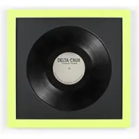K-Möbel Schallplatten Rahmen Grün 40x40cm mit Schwarzem Passepartout für die Vinyl