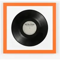 K-Möbel Schallplatten Rahmen Orange 40x40cm mit Weißem Passepartout für die Vinyl