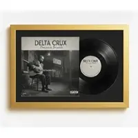 K-Möbel Schallplatten Rahmen Gold 40x60cm 2er Set mit Schwarzem Passepartout für Vinyl & Cover