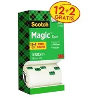 3M Scotch MagicTM Unsichtbares Klebeband, Vorteilspack 14 Rollen, 19 mm x 33 m | Packung (1 Stück)