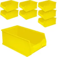 BRB-Lagertechnik 8x Sichtbox"PROFI" LB 2, LxBxH 500 x 300 x 200 mm, Inhalt 21 Liter, gelb