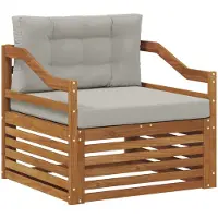 vidaXL Outdoor-Sofa Natürlich und Hellgrau