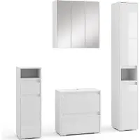Vicco Badmöbel-Set Majest Weiß Hochglanz 4 Teile, Model 40116