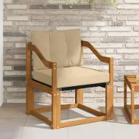 vidaXL Outdoor-Sofa Massives Akazienholz und Textilene Natur - Gartenstühle C1497