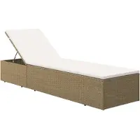 Syfax Sonnenliege Poly Rattan Braun und Cremeweiß