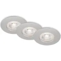 Briloner LED Einbauleuchten Einbaustrahler Bad 3er Set dimmbar chrom 4,9W Ø9cm