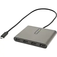 StarTech.com .com USB-C zu 4-fach HDMI Adapter, USB-C auf 4-HDMI Monitor-Konverter für Windows (keine Unterstützung für macOS/ChromeOS/Linux) - TAA, USB Typ-C, HDMI-Ausgang, 1920 x 1080 Pixel