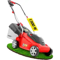 HECHT 1233 Rasenmäher Elektro | 33 cm Schnittbreite | 1300 W | 30 Liter Fangkorb | 20 - 60 mm Schnitthöhe