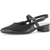Gabor Damen Sling-Pumps aus echtem Leder mit spitzer Vorderkuppe und gepolsterter Lederdecksohle