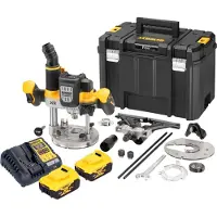 DeWalt DCW 620 P2T Akku Oberfräse 18 V 12 mm Brushless + 2x Akku 5,0 Ah + Ladegerät + TSTAK