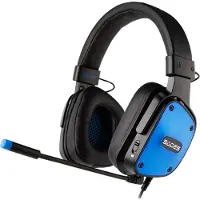 Hyrican SADES Dpower SA-722 Gaming Headset, schwarz/blau, 3,5 mm Klinke, kabelgebunden, Stereo, Over Ear, PC, PS4 u. 5, Xbox, Nintendo Switch