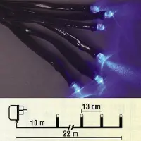 Star Micronics LED Lichterkette 12m 96er blau / schwarz außen Best Season 476-59
