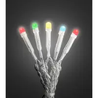 Konstsmide 6340-523 Micro LED Lichterkette, gefrostet, verschweißt, 10 bunte Dioden, 30V Innentrafo, transparentes Kabel
