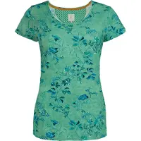 Pip studio PiP Damen Shirt Tilly Short Sleeve Top Tokyo Blossom Green Viskose, Größenauswahl:Größe M