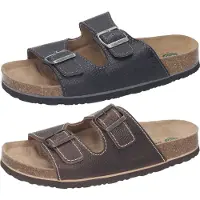 Brinkmann Herren Leder Clogs Pantoletten Schnallen 600420, Größe:42 EU, Farbe:Braun