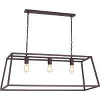 Licht-Erlebnisse Pendelleuchte Bauhaus FRAME Kupfer-Braun Metall E27 3-flammige Hängelampe Wohnzimmer Esszimmer