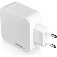 Modecom MC-4U VIER USB-Schnellladegerät, Weiß, 40 W, 2.4 A, QC, kompatibel mit Smartphone und Tablet