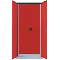 Steelboxx SET Lüllmann Flügeltürenschrank 4,5 OH und 5 OH, lichtgrau/feuerrot