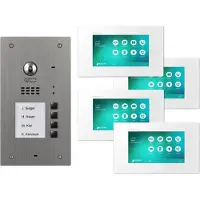 Balter EVIDA Silber RFID Edelstahl Video Türstation 4 Teilnehmer 2-Draht BUS 170° Kamera