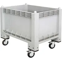BRB-Lagertechnik BRB Volumenbox/Großbox mit 4 Lenkrollen. u. 2 Bremsen, Inh. 300 Liter, LxBxH 1000 x 700 x 790 mm, geschlossen, grau