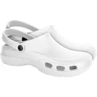 Lemigo Weiße EVA Clogs Größe 39 für Garten, Bad & Haus – leicht, rutschfest, abwaschbar