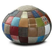 Casa Padrino Luxus Hocker Mehrfarbig Ø 55 x H. 30 cm - Runder Sitzhocker - Fußhocker - Wohnzimmer Möbel