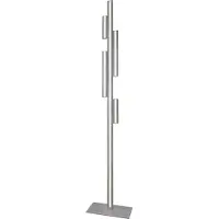 Sompex Indirekte LED Stehlampe EMPIRE – dimmbare Stab-Stehleuchte als Wallwasher, Aluminium gebürstet, 152 cm