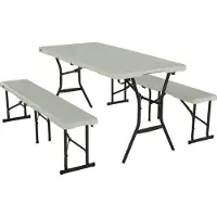 Lifetime Kunststoff Bierzeltgarnitur 3-teilig Weiß 182x76x74 cm