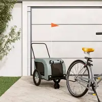 Prolenta Maison Exclusive - Fahrradanhänger Hunde Grau und Schwarz Oxford-Gewebe und Eisen