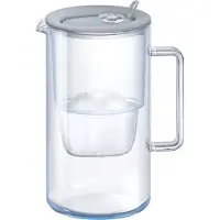 AQUAPHOR Glas-Filterkrug Glass 2,5 l Mit Maxfor+ Mg-Einsatz, Grau 64VZ-POG