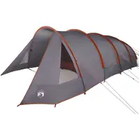 vidaXL Tunnelzelt für 6 Personen Grau und Orange 890 x 470 x 220 cm