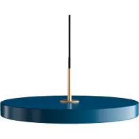 UMAGE Asteria Medium LED-Hängelampe petrol/messing Ø 43 cm - , Asteria, dimmbar, Blau, für Wohnzimmer, Metall, Design