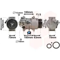 VAN WEZEL Kompressor, Klimaanlage *** IR PLUS *** 3000K434