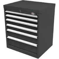 HBM 6-Schubladenschrank / Profi-Werkzeugschrank 72 x 58 x 80 cm schwarz