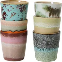 HK Living - 70's Kaffeebecher, surreal, 6er-Set, 230 ml