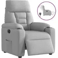 vidaXL Relaxsessel Elektrisch Wolkengrau Stoff