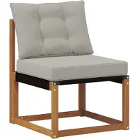 vidaXL Outdoor-Sofagarnitur mit Kissen 3 pcs Natürlich und Hellgrau