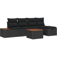 vidaXL Gartensofa-set 6 stk. Schwarz Poly-Rattan