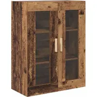 vidaXL Highboard Altholz 69,5 x 34 x 180 cm Engineered Wood und Glas