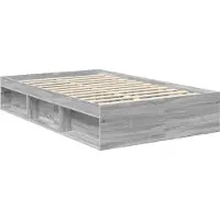 vidaXL Bettrahmen Sonoma-Grau 120 x 200 cm Massives Kiefernholz