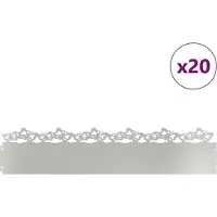 vidaXL Rasenkanten 20 stk. 103 x 0,05 x 22 cm Verzinkter Stahl Silber