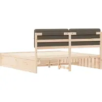 vidaXL Bettgestell mit gepolstertem Kopfteil Taupe 180 x 200 cm