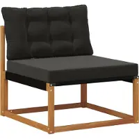 vidaXL Outdoor-Sofagarnitur mit Kissen 10 pcs Natürlich und Schwarz