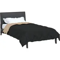 vidaXL Ganzjahresbettdecke Schwarz und Taupe 140 x 200 cm Mikrofaser