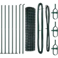 vidaXL Euro-Zaun mit Betonsockel 10 x 1 m PVC-beschichteter Stahl Grün