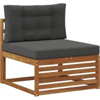vidaXL Outdoor-Sofagarnitur mit Kissen 6 pcs Natur und Anthrazit